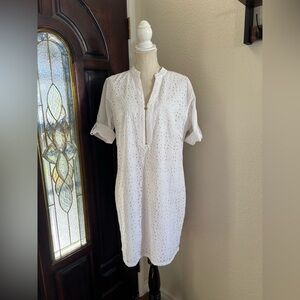 Anne Klein  Eyelet Midi Dress